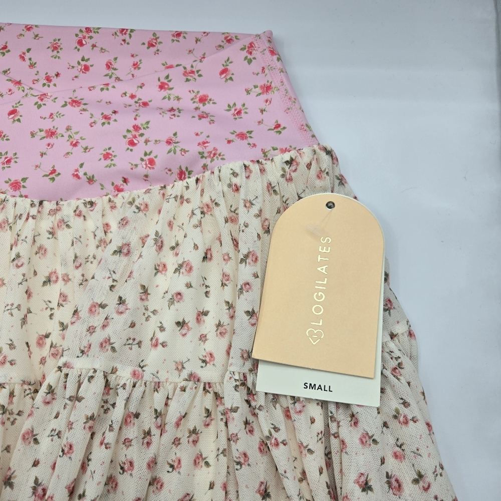 NWT Blogilates Ballerina Skort Pink Floral - Picture 10 of 13